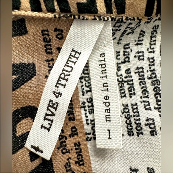 Newspaper Magazine Print Cropped Silky Wrap Blouse - Picture 5 of 7